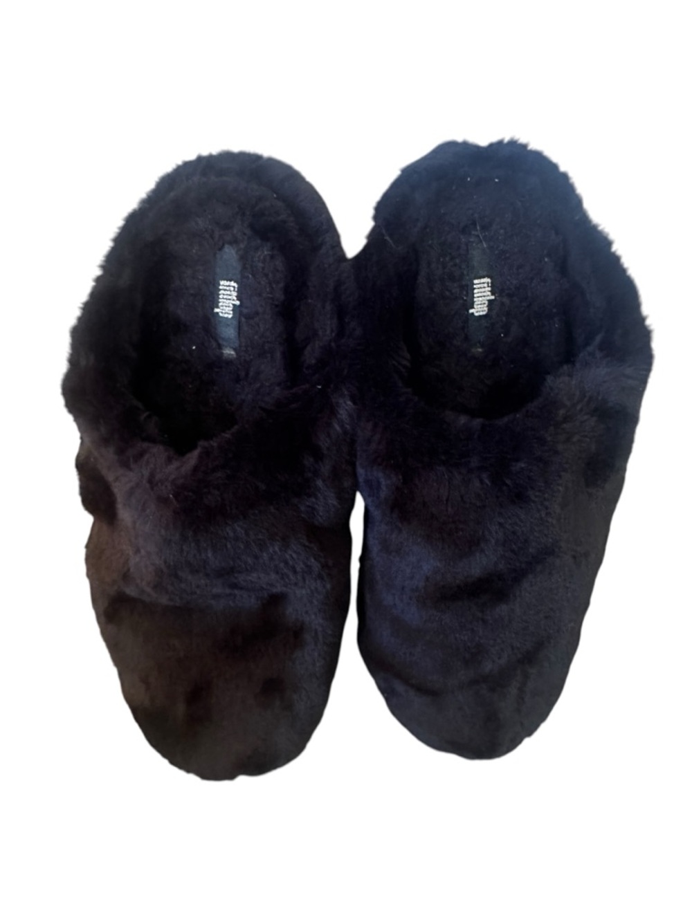 Fitflop Black Plush Slip-On Women’s Slippers Size 9